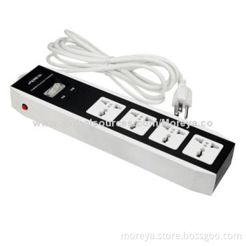 Universal Standard Power Strip with 4 Outlets, High-flame Resistant, 100% Copper